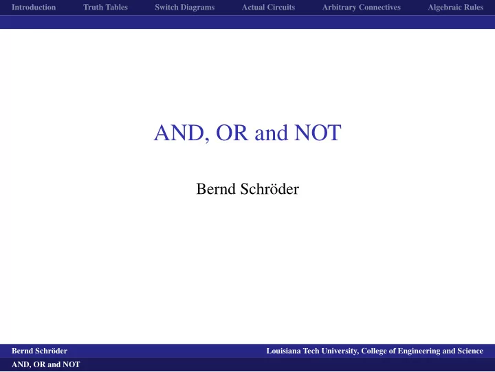 and or and not