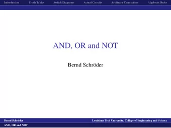 AND, OR and NOT  Bernd Schr  oder  logo1  Bernd Schr  oder  Louisiana Tech University, College