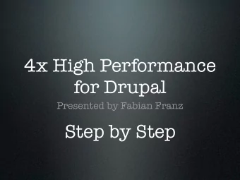 4x High Performance  for Drupal  Presented by Fabian Franz  Step by Step  Your BOSS is calling!  It