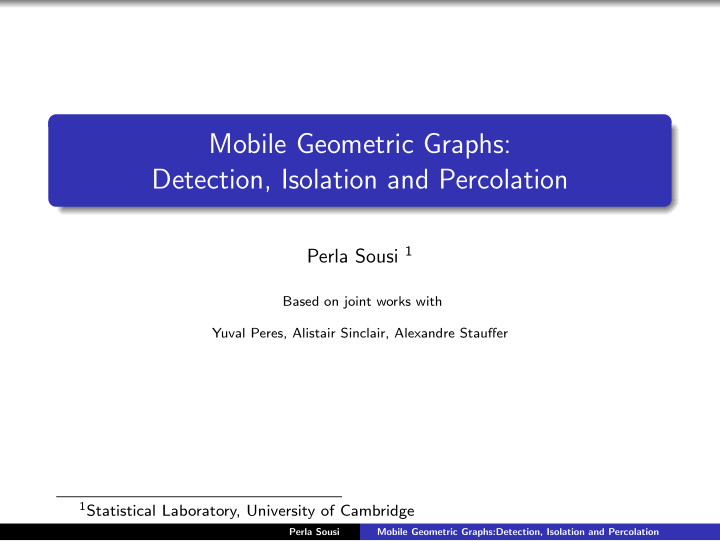 mobile geometric graphs detection isolation and