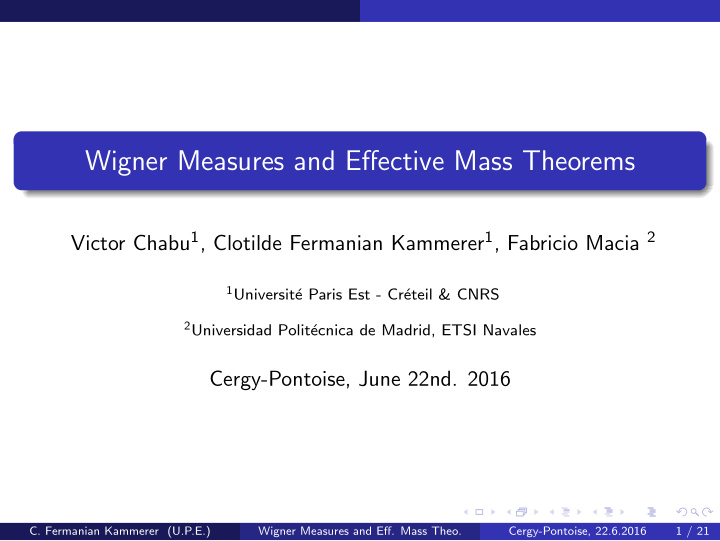 wigner measures and effective mass theorems