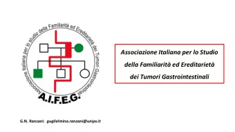 Associazione Italiana per lo Studio  della Familiarit ed Ereditariet  dei Tumori