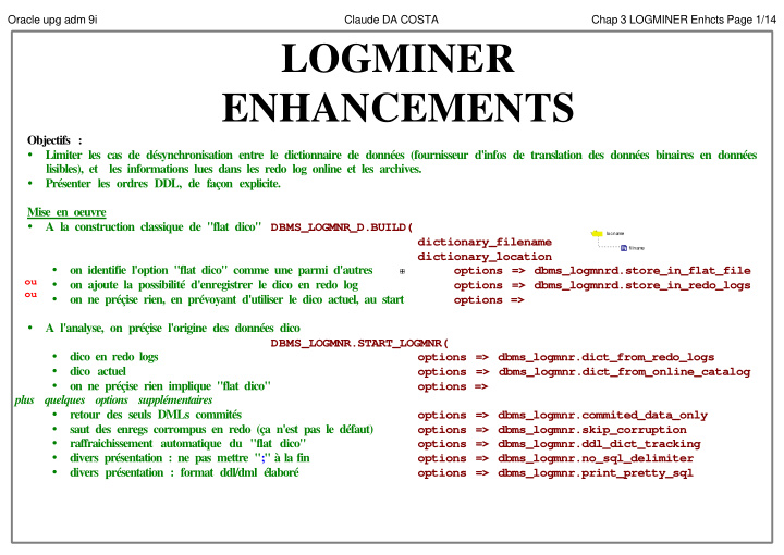 logminer enhancements