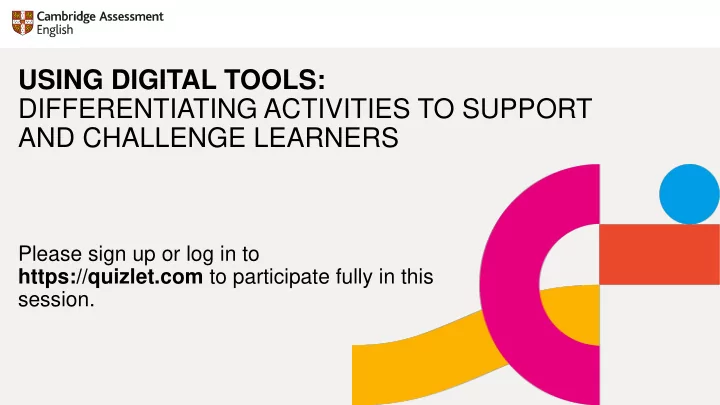 differentiating activities to support