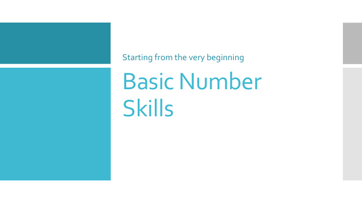 basic number skills