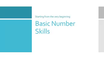 Basic Number  Skills  Key Vocabulary  Numeral  Number  Value  Cardinal Value  Subsidising  Step 1