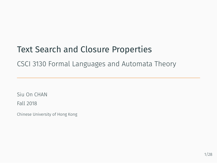 text search and closure properties