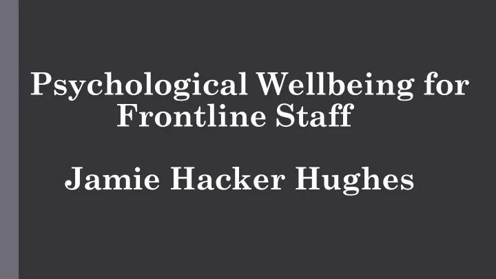 frontline staff