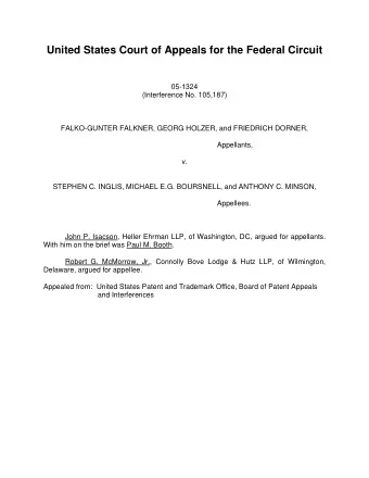 United States Court of Appeals for the Federal Circuit  05-1324  (Interference No. 105,187)