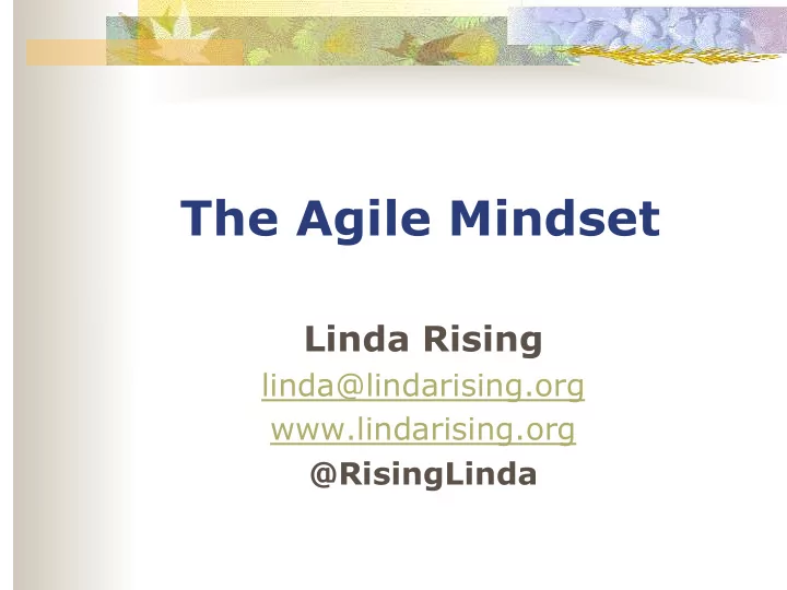 the agile mindset