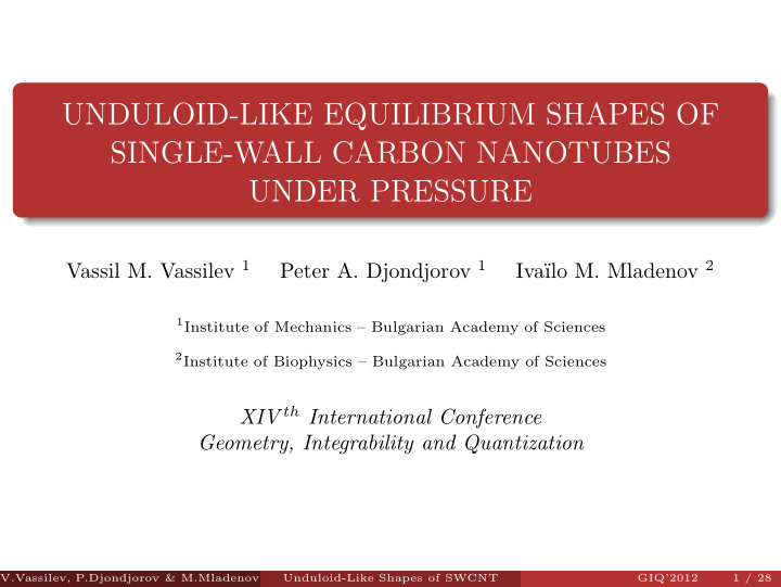 unduloid like equilibrium shapes of single wall carbon