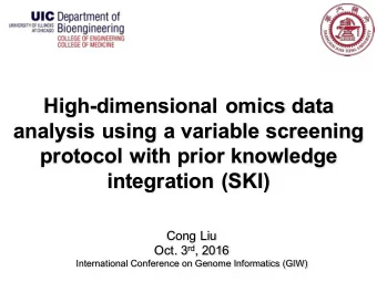High-dimensional omics data  analysis using a variable screening  protocol with prior knowledge