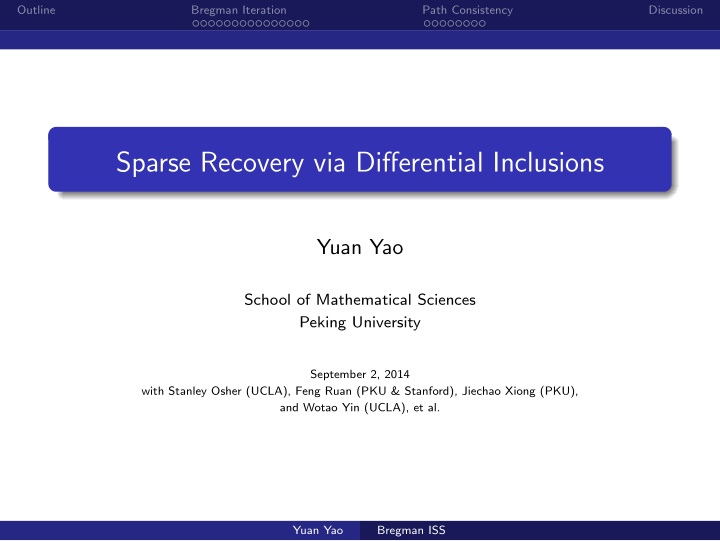 sparse recovery via differential inclusions