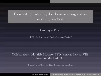 Forecasting intraday-load curve using sparse  learning methods  Dominique Picard  LPMA- Universit