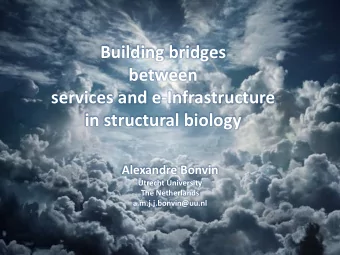 Building bridges  between  services and e-Infrastructure  in structural biology  Alexandre Bonvin