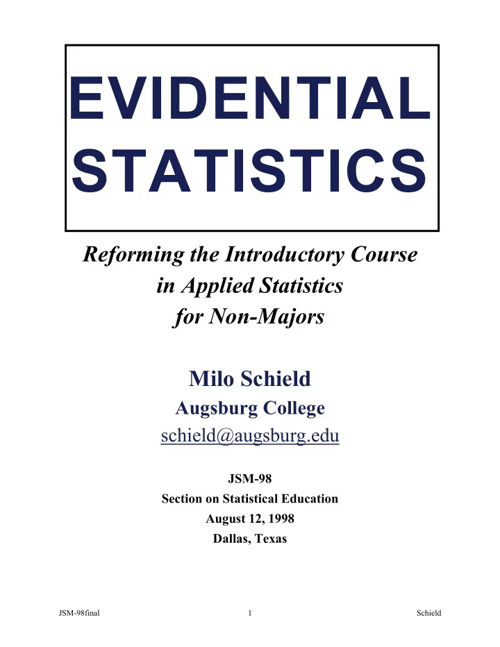 evidential statistics