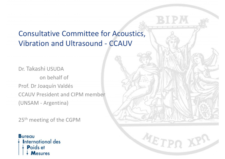 consultative committee for acoustics vibration and