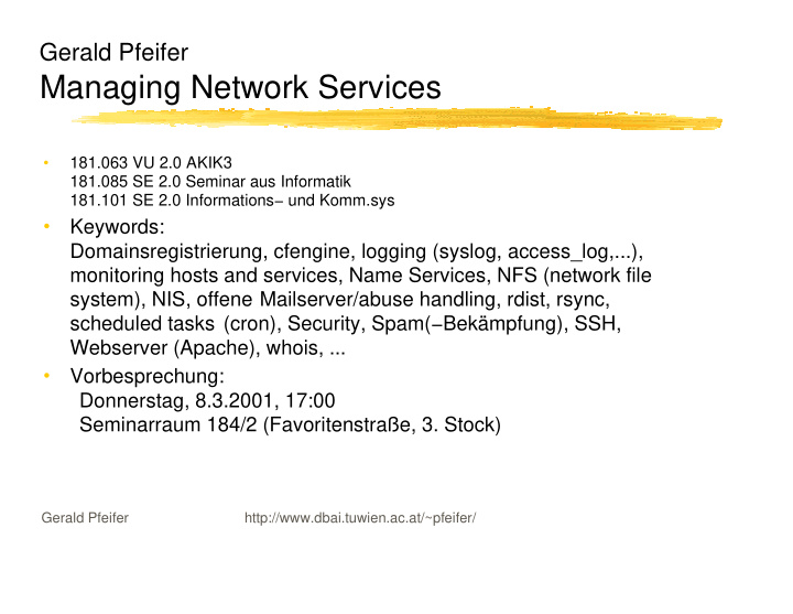 managing network services