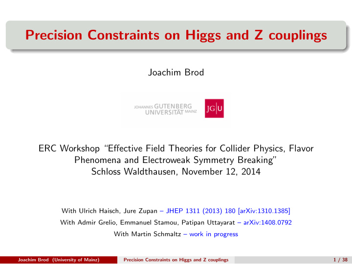 precision constraints on higgs and z couplings
