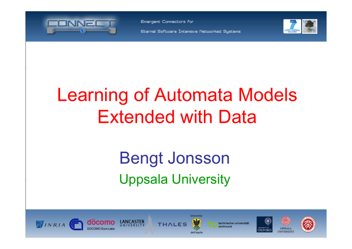 learning of automata models learning of automata models