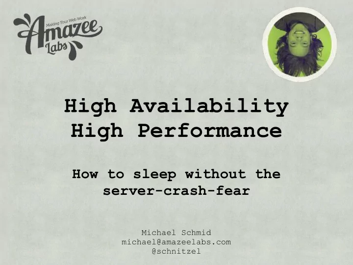 high availability high performance