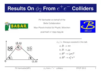Introduction  Measure properties of unitarity triangle to test CKM mechanism: 2 sides, 3 angles