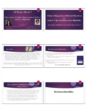 All T  hing s E  xo tic !!  Clinic a l Dia g nosis of Me nta l Disorde rs  Disc e rning  Outside