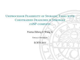 Uniprocessor Feasibility of Sporadic Tasks with  Constrained Deadlines is Strongly  coNP-complete