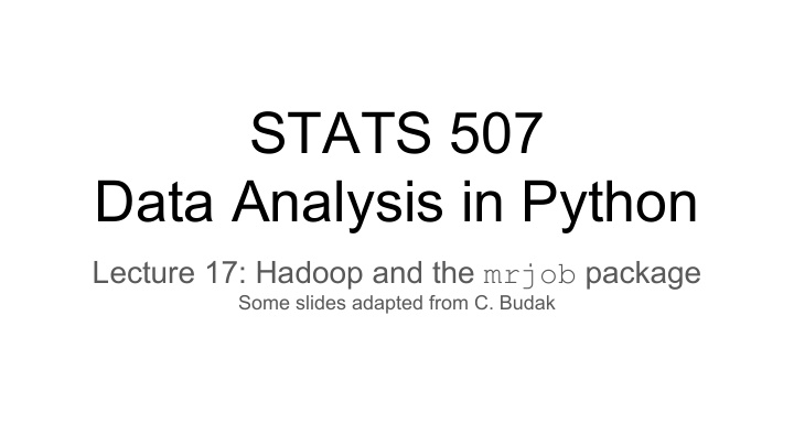 stats 507 data analysis in python