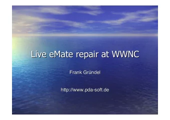 Live eMate  eMate repair at WWNC  repair at WWNC  Live  Frank Gr  Gr  ndel  ndel  Frank