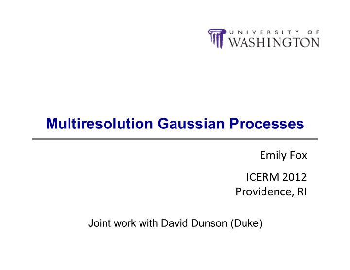 multiresolution gaussian processes
