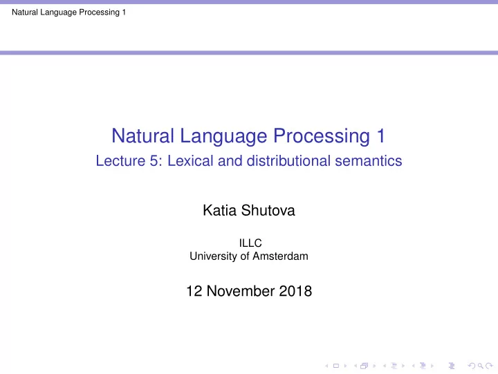 natural language processing 1