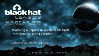 Reversing a Japanese Wireless SD Card  From Zero to Code Execution  Guillaume VALADON - @guedou  ?