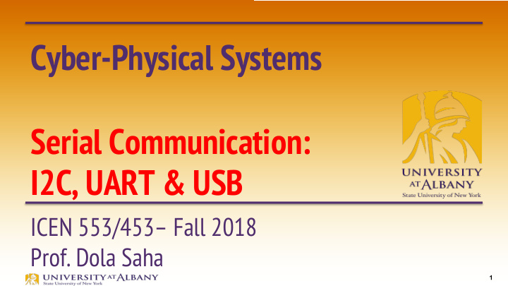 cyber physical systems serial communication i2c uart usb