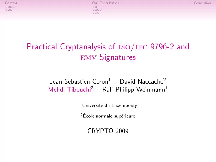 practical cryptanalysis of iso iec 9796 2 and emv