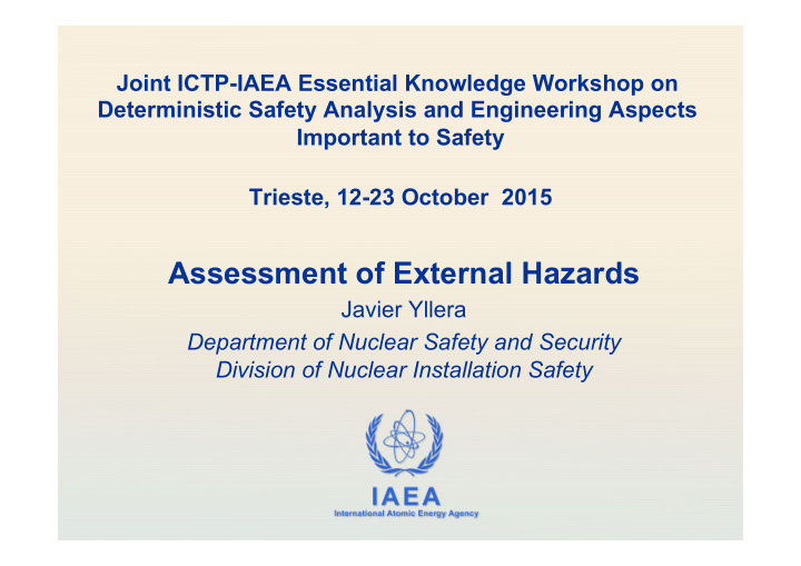 assessment of external hazards