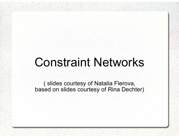 constraint t networks