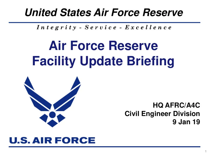 facility update briefing