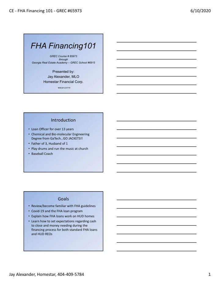 fha financing101