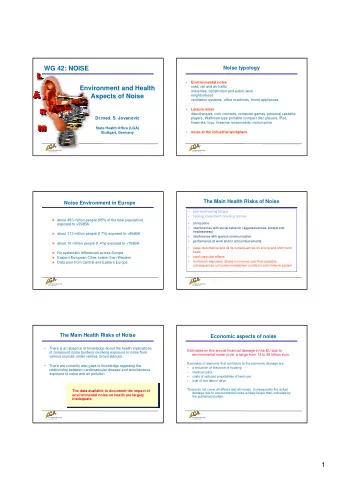 1  Noise related activities of State Health Office (LGA)  Noise related activities of State Health