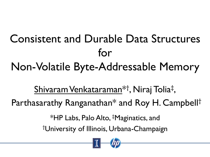 consistent and durable data structures for non volatile