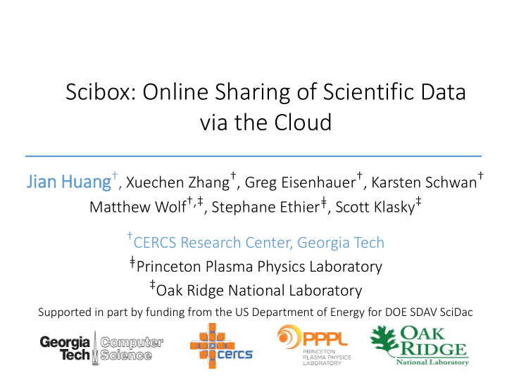 scibox online sharing of scientific data