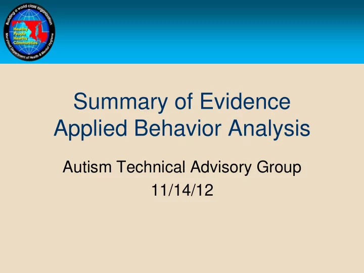 summary of evidence