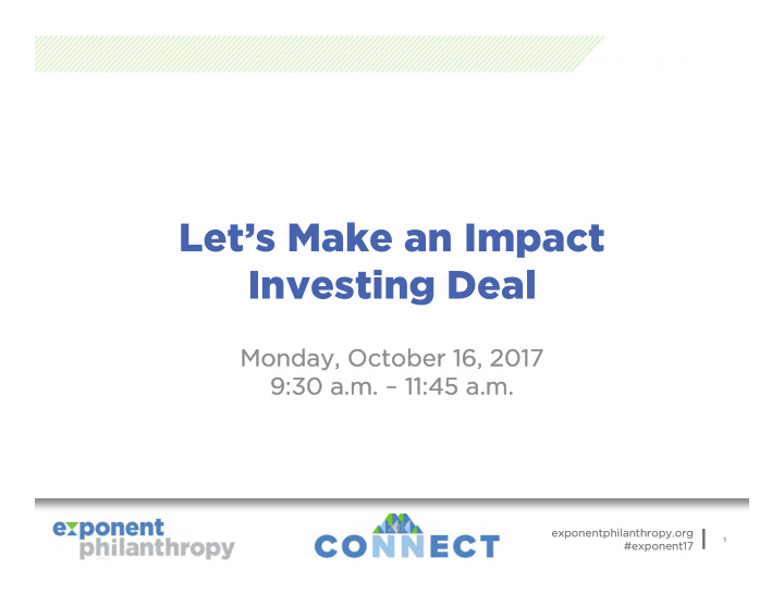 let s make an impact investing deal