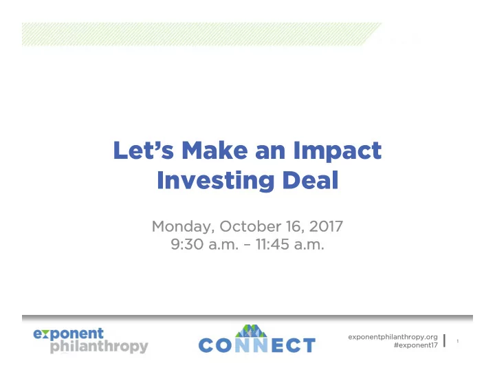 let s make an impact investing deal