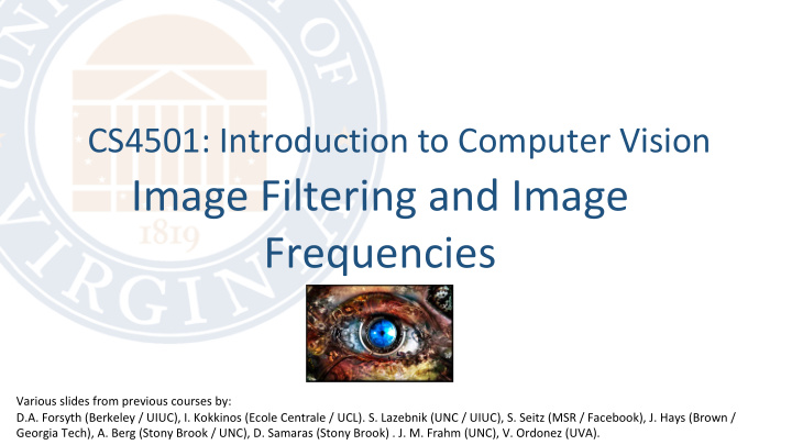 image filtering and image frequencies