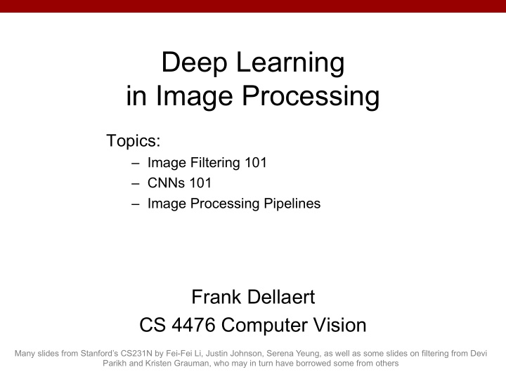 deep learning in image processing