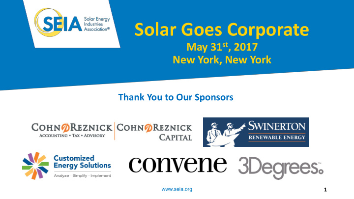 solar goes corporate