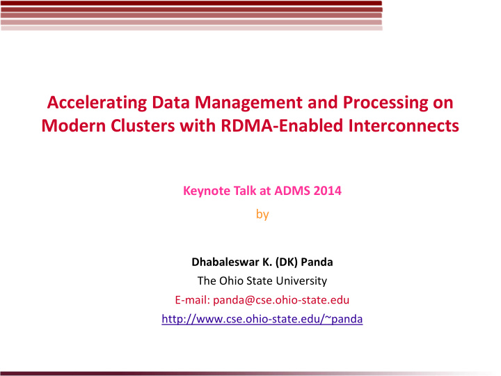 accelerating data management and processing on modern