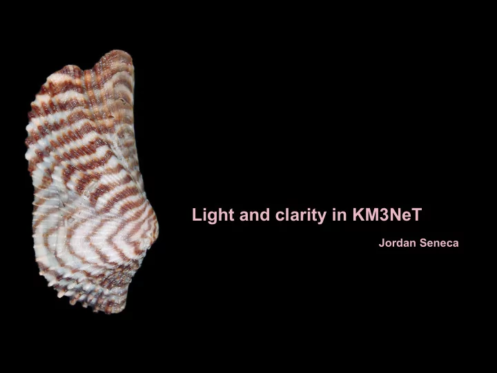 light and clarity in km3net